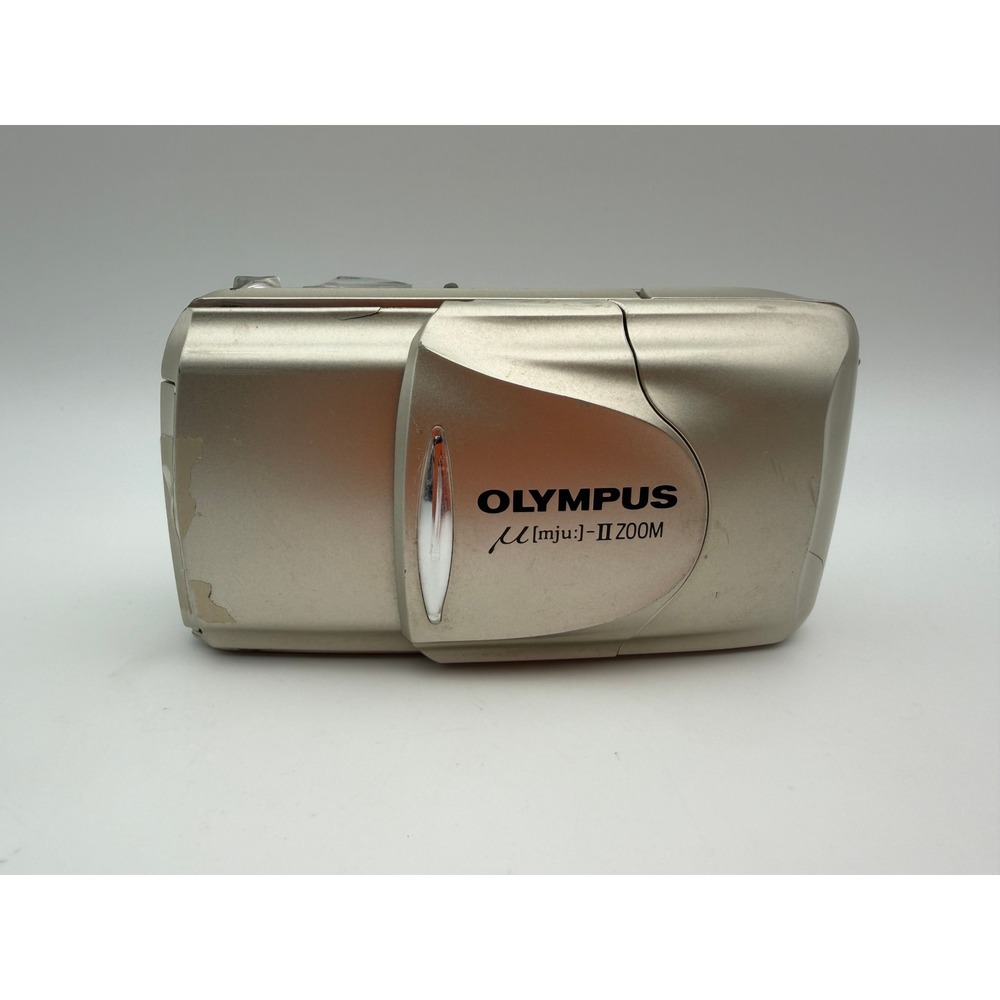 Olympus Mju II Zoom 80 35mm Film Camera Champagne Gold All Weather Untested